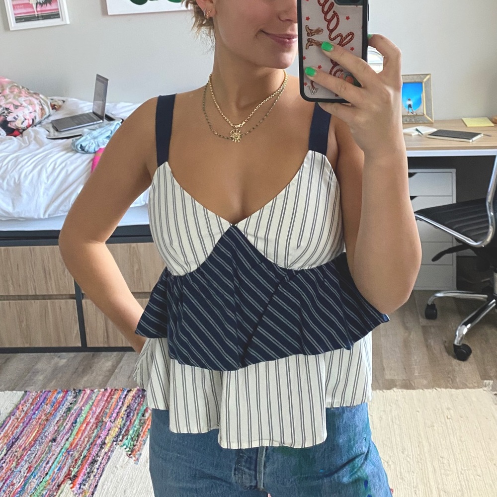 joíe striped tank top
